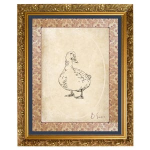 Vintage Duck Sketch Digital Print