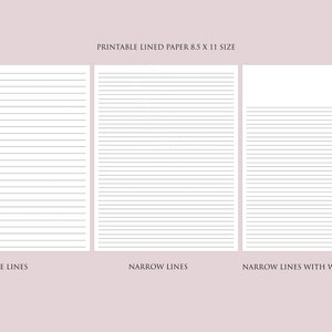 Lined Printable Writing Paper | Wide Ruled | College Ruled | Digital Letter Writing Paper | Instant Download