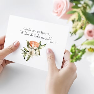 Funeral de JW Cartão Comemorativo | Cartão espanhol dos pêsames de JW de <br> Entrega Rápida? Artigos de papelaria JW | Download instantâneo | 2 Cor. 1:3 | Download instantâneo