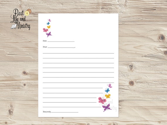 Lined Letter Paper JW. Letterhead with a beautiful design frame