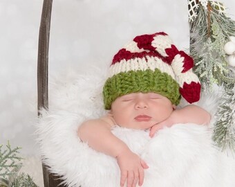 baby boy hat, baby girl hat, Santa hat, Santa baby, baby shower gift, coming home outfit, photo prop, first Christmas, knit Stocking cap