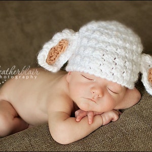 baby boy hat, baby girl hat, lamb beanie, lamb, photo prop, crochet newborn hat, baby shower gift, spring baby, coming home outfit