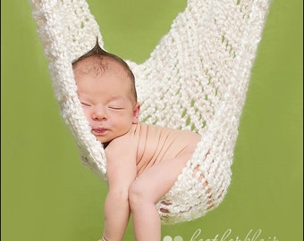 Big Baby, Twin Photo Prop Hammock, crochet baby hammock, chunky white hammock, large hammock, baby shower gift, hanging photo prop