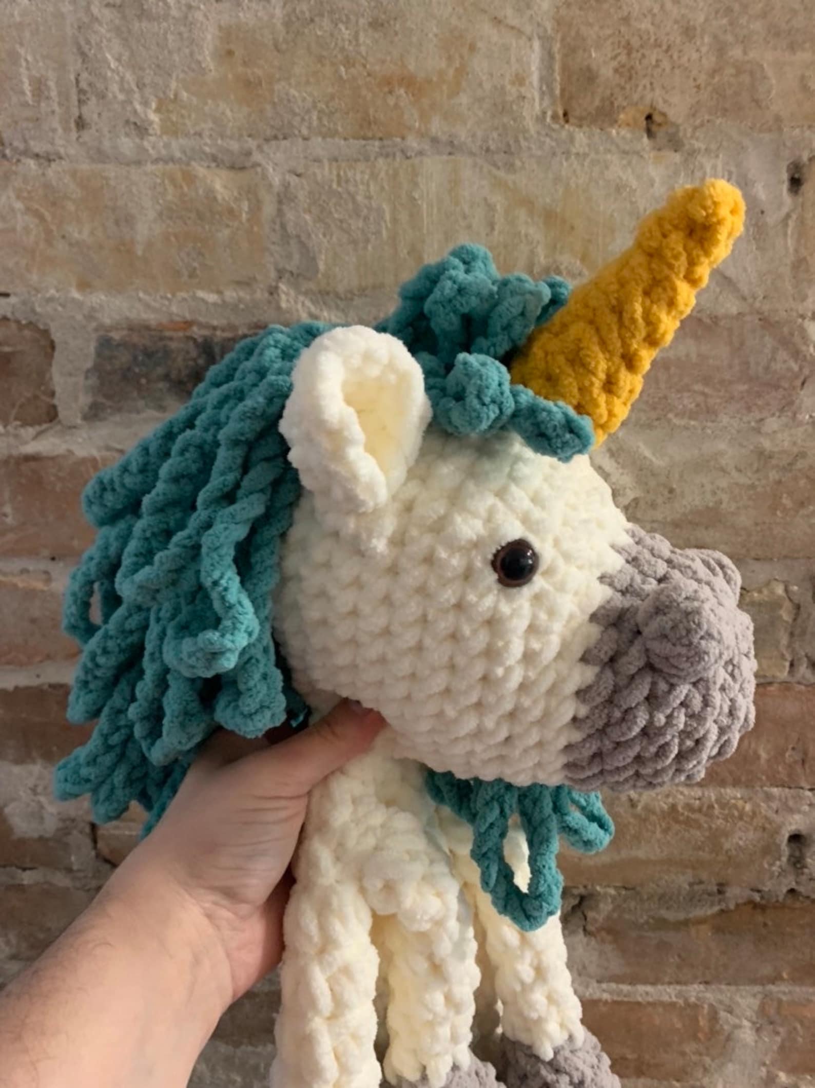 Crochet Unicorn Toy Bluey Unicorse Unicorse Amigurami Teal Etsy UK