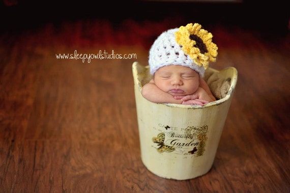 crochet sunflower baby outfit