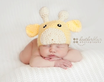 Baby boy hat, baby girl hat, crochet giraffe hat, giraffe, photo prop, baby shower gift, coming home outfit, giraffe nursery, crochet