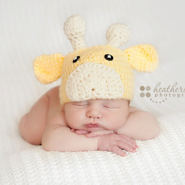 Baby boy hat, baby girl hat, crochet giraffe hat, giraffe, photo prop, baby shower gift, coming home outfit, giraffe nursery, crochet