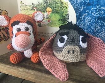 Baby hat, Tigger, Eeyore, Crochet Pooh Bear, Disney Baby, Disney Nursery, photo prop, coming home outfit, baby shower gift, crochet toy