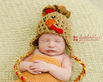 Baby Boy hat, baby girl hat, crochet turkey hat, turkey, photo prop, first thanksgiving, baby shower gift, coming home outfit, crochet baby