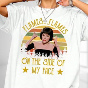 Clue 1985 Movie Shirt, Flames On The Side Of My Face Tee, Funny Horror Movie, Halloween Merch, Mystery Film Clue Characters Shirt