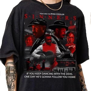 Sinners Movie T-shirt, Unisex Horror Action Film Tee Sweatshirt, Hoodie
