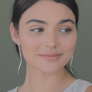 Ear Climbers, Minimalist Ear Climber, Ear Climber Earrings, Unique Silver Jewelry, Dangle Climber Earring, Dainty Silver Drop Earrings