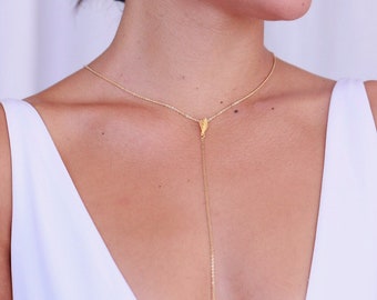 Y Necklace Gold, Y Necklaces for Women, Lariat Necklaces for Women, Long Y Necklace, Dainty Necklace, Gift for Girlfriend, Gift for Mom