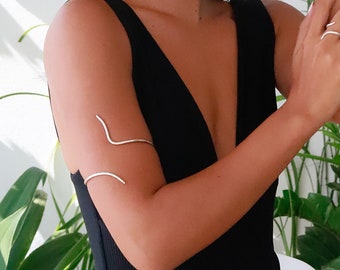 Upper Arm Bracelet, Armlet, Cuff Bracelet, Summer Jewelry, Minimalist Cuff, Open Cuff, Gold Arm Bracelet, Adjustable Cuff, Snake Cuff