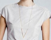 Long V shaped Necklace, Gold V Necklace, Geometric Necklace, Minimalist Necklace, Large Pendant Necklace, Chevron Necklace, Modern Necklace.