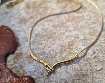 Gold Ouroboros Necklace, Gold Snake Necklace Pendant, Snake Pendant Necklace, Ouroboros Snake Necklace, Snake Eating Tail Necklace, Serpent