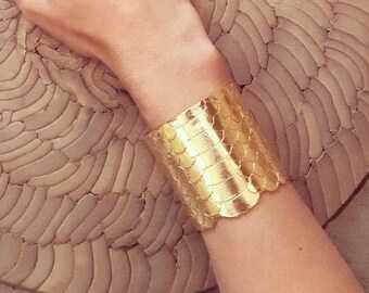 Wide Cuff, Gold Cuff, Hammered Bracelet, Cuff Bracelet, Statement Bracelet, Bohemian Bracelet, Urban Jewelry, Snake Bracelet, Python Jewelry
