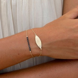 Gold Leaf Bracelet, Wanderlust Jewelry, 14k Gold Leaf Bracelet, Botanical Bracelet, Leaf Chain Bracelet, Minimalist Gold Bracelet, Gold Leaf