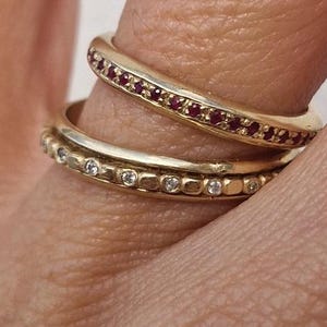 Solid Gold Spinner Ring, Diamond Fidget Ring, 14k Spinner Ring, Spinner Ring Women, Rolling Ring Yellow Gold, Thin Fidget Ring