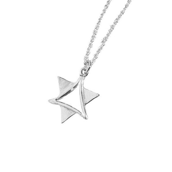 14k Gold Star of David Necklace, Magen David Necklace, Judaica Jewelry, Jewish Jewelry, Judaica Necklace, White Gold Jewish Star, Unique