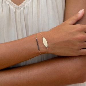 Leaf Bracelet, Nature Jewelry, Nature Bracelet, Solid Gold Bracelet, 14k Gold Leaf Bracelet, Leaf Chain Bracelet, Unique Solid Gold Bracelet