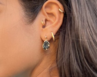 Druzy Agate Earrings, Agate Geode Earrings, Unique Gold Jewelry, 14k Gold Dangle Earrings, Agate Earrings, One of a Kind Earrings, Modern