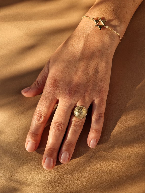 Savannah Arm Cuff Bracelet & Ring - Rose Gold