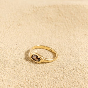 Unique 14k Gold Diamond Ring, Solid Gold Jewelry, Unique Solid Gold Ring for Woman, Raw Diamond Ring, Diamond Wrap Ring, Bezel Diamond Ring image 6