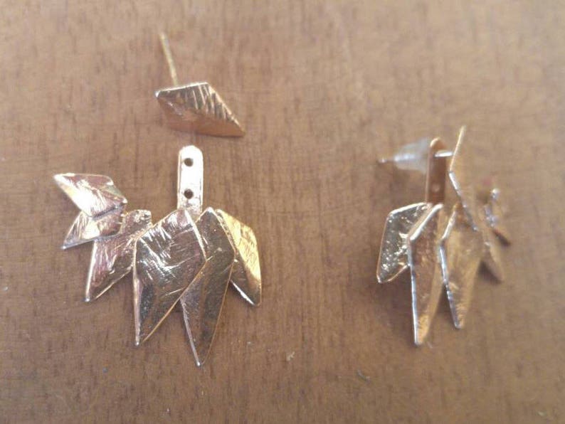 Front back Earrings Crown Ear Cuff Crown Earrings Etsy