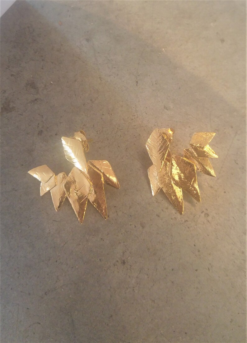 Front back Earrings Crown Ear Cuff Crown Earrings Etsy