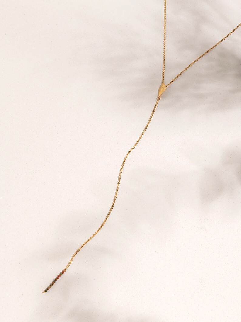 Gold Y Necklace Gold Drop Necklace Long Lariat Necklace Etsy