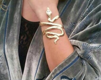 Snake cuff bracelet, gold snake bracelet, snake arm cuff, boho cuff bracelet, arm cuff gold, upper arm cuff, upper arm bracelet, open cuff..