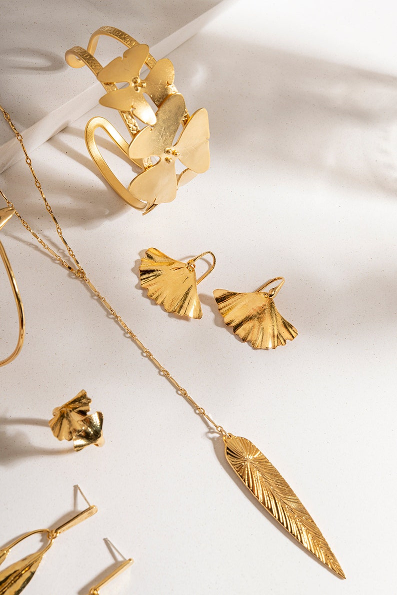 Long Lariat Necklace Gold Lariat Necklace, Gold Y Necklace, Long Y Necklace, Lariat Pendant Necklace Gold Drop Necklace, Leaf Necklace Gold image 3