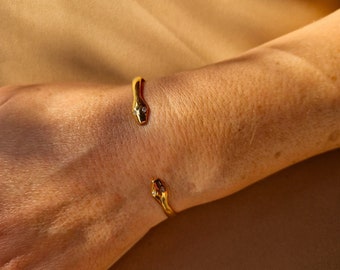 Snake Cuff Bracelet, Gold Snake Bracelet, Unique Gold Jewelry, Minimalist Gold Bracelet, Thin Gold Cuff Bracelet, Dainty Cuff Bracelet