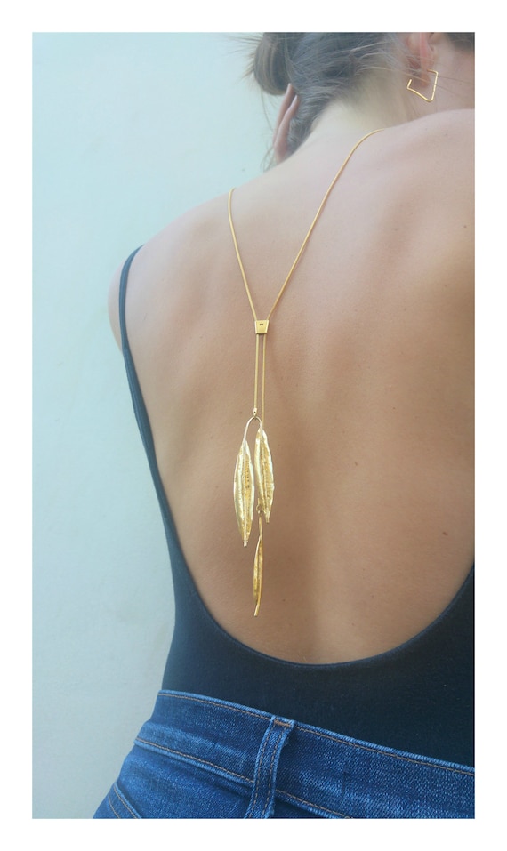 Lariat Bridal necklace Bridal jewelry Backdrop necklace Back necklace Dainty Wedding necklace Back jewelry Pink opal necklace Gold necklace