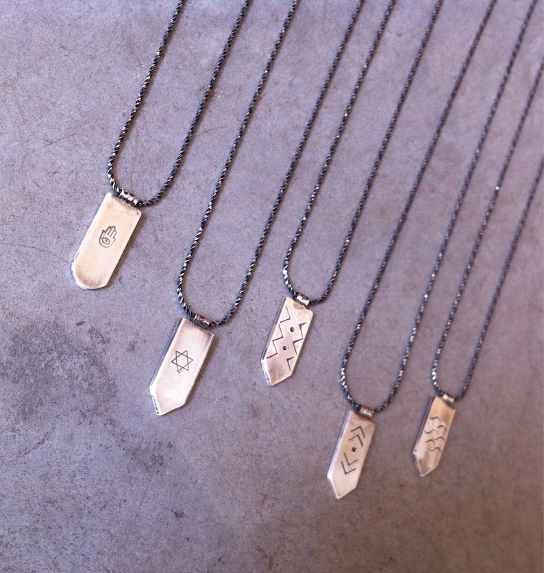 Mens Silver Necklace Mens Tribal Necklace Silver Necklace Etsy