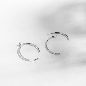 Unique Statement Earrings, Unique Hoop Earrings, Contemporary Jewelry, Open Hoop Earrings, Unique Gold Hoop Earrings, Hoop Jacket Earrings image 6