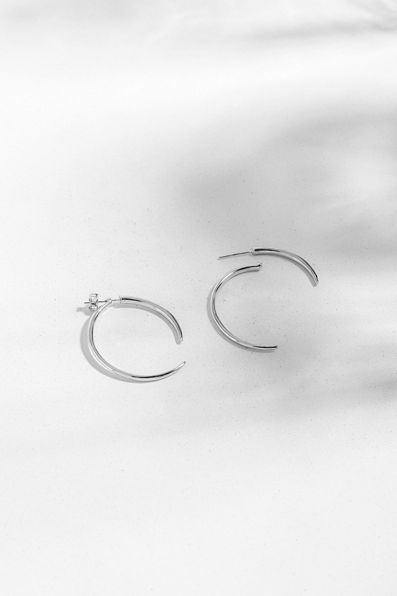 Unique Statement Earrings, Unique Hoop Earrings, Contemporary Jewelry, Open Hoop Earrings, Unique Gold Hoop Earrings, Hoop Jacket Earrings image 6