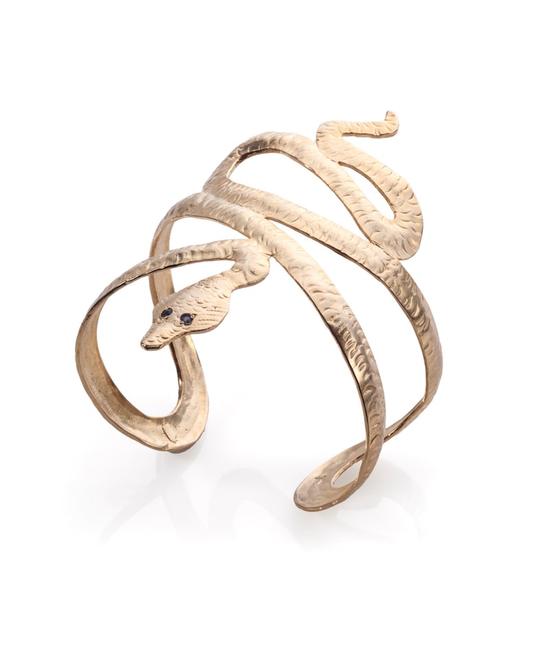Snake Bracelet Gold Snake Arm Cuff Metalwork Serpent Arm Etsy