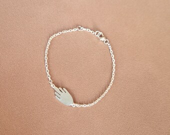 Sterling Silver Hamsa Bracelet, Dainty Hamsa Bracelet, Judaica Jewelry, Protection Bracelet, Spiritual Bracelet, Hamsa Charm Necklace