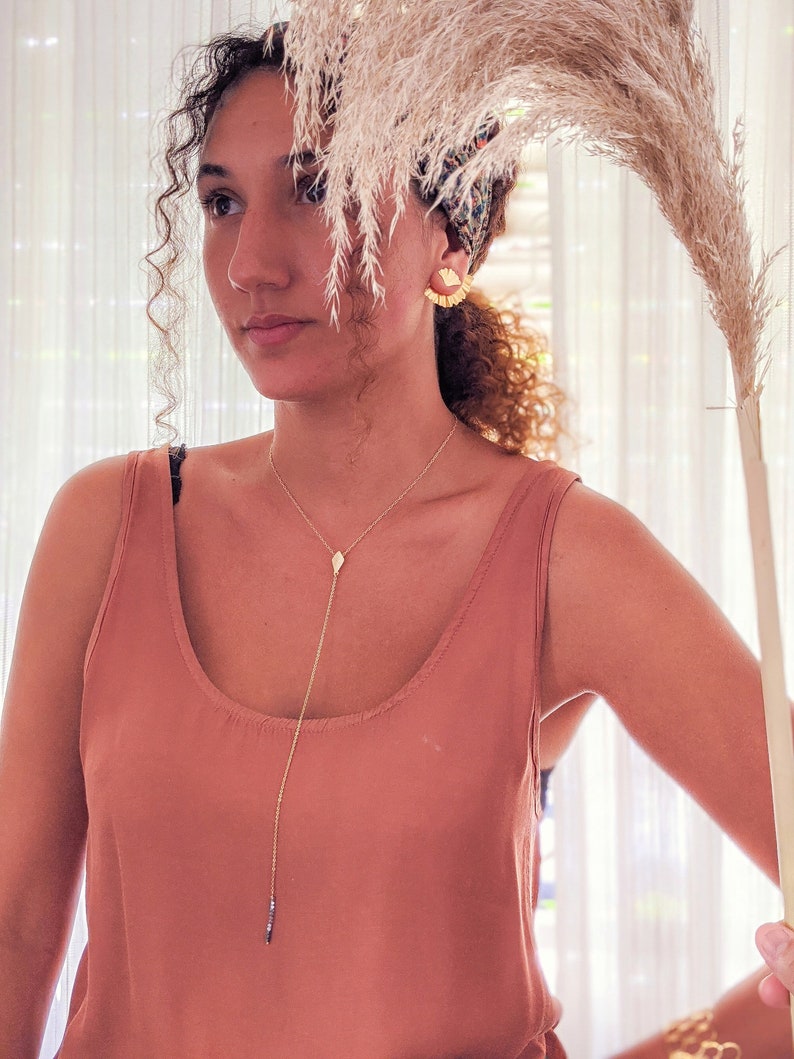 Gold Y Necklace Gold Drop Necklace Long Lariat Necklace Etsy