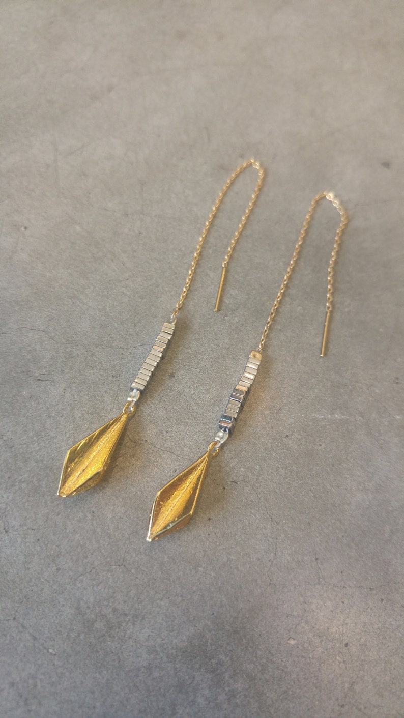 JewelryWe Ohrringe Durchzieher - Kreuz & Davidstern Edelstahl Ohrhänger