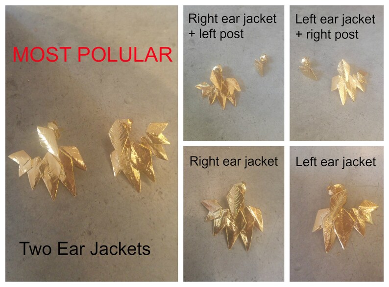 Silver Ear Jacket Silver Ear climber Sterling Silver Ear Cuff Crown Ear Cuff Ear Jacket Earring Edgy Earrings Ashanti. Spike earrings