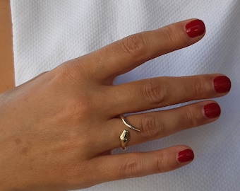 Gold Snake Ring, Serpant Gold Ring, Open Snake Ring, Unique Gold Jewelry for Women, Silver Snake Ring, Coil Snake Ring, Wrap Snake Ring