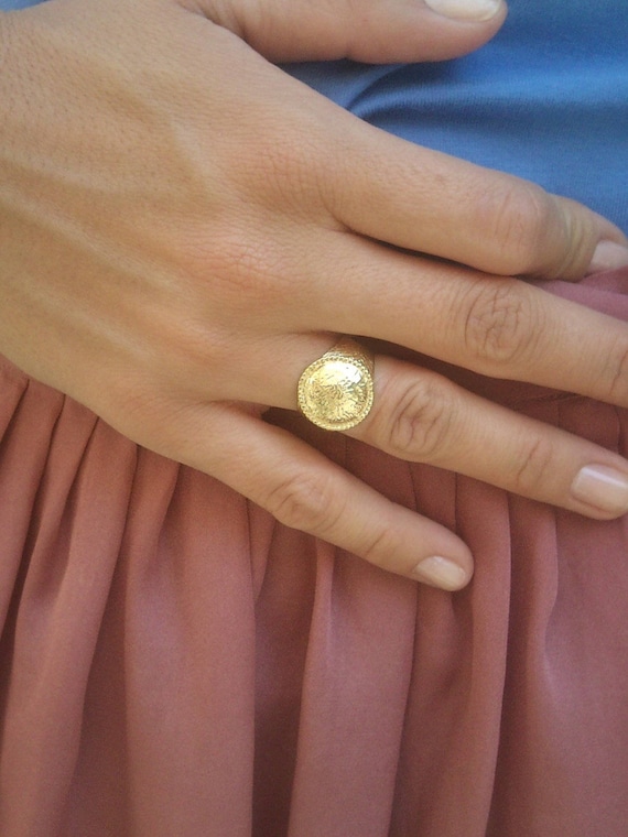 Gold St. Christopher Coin Ring // Get Back Necklaces