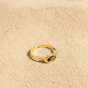 Unique 14k Gold Diamond Ring, Solid Gold Jewelry, Unique Solid Gold Ring for Woman, Raw Diamond Ring, Diamond Wrap Ring, Bezel Diamond Ring image 2