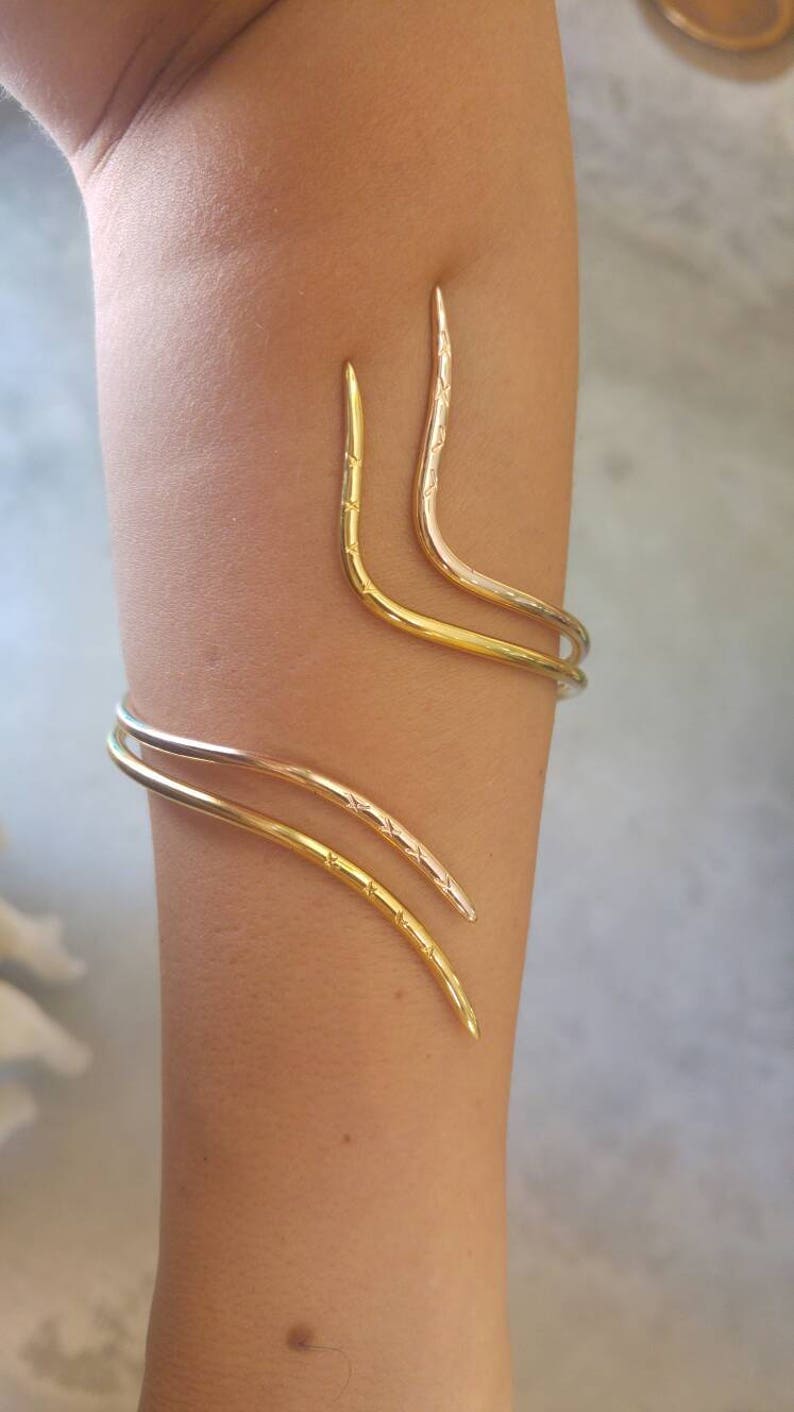 Upper Arm Cuff Snake Arm Bracelet Rose Gold Arm Bracelet Etsy