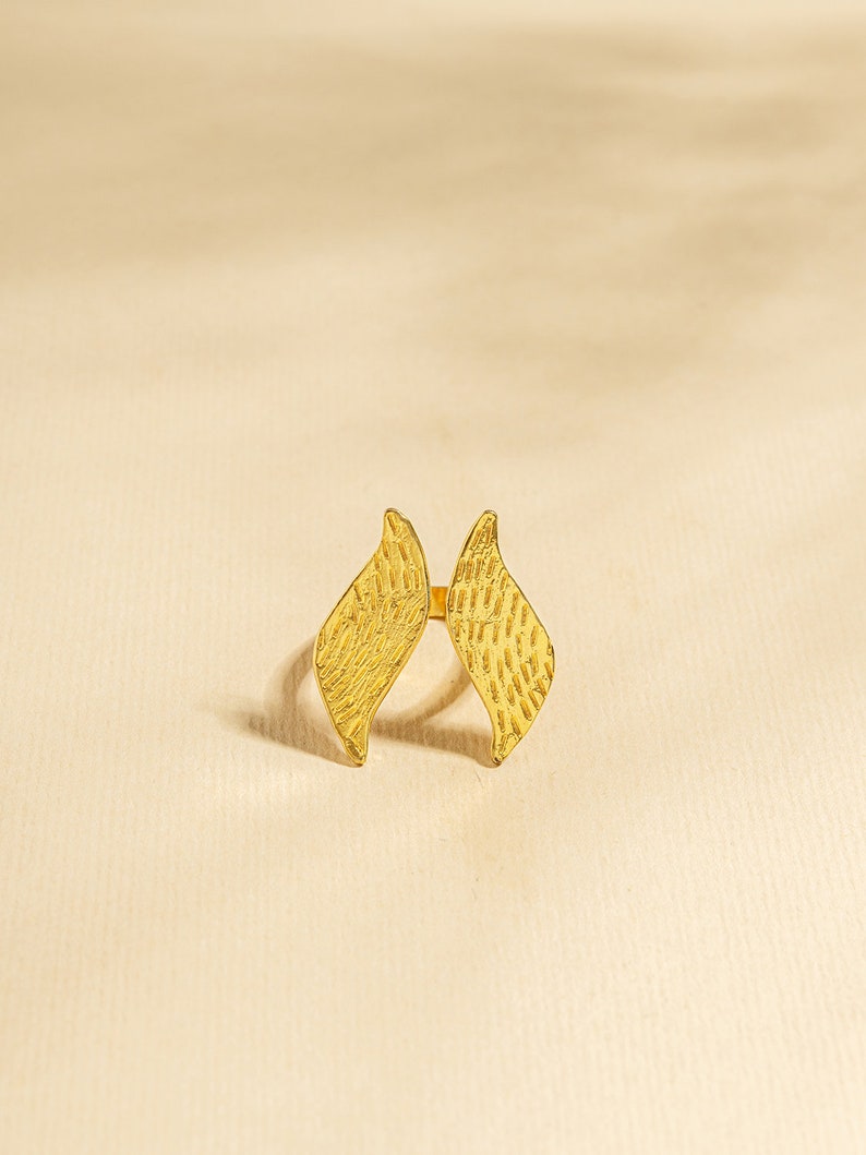 Gold wings ring, open ring gold, gold angel wing ring, guardian angel ring, gold statement ring, guardian angel ring, angel wings ring gold image 10