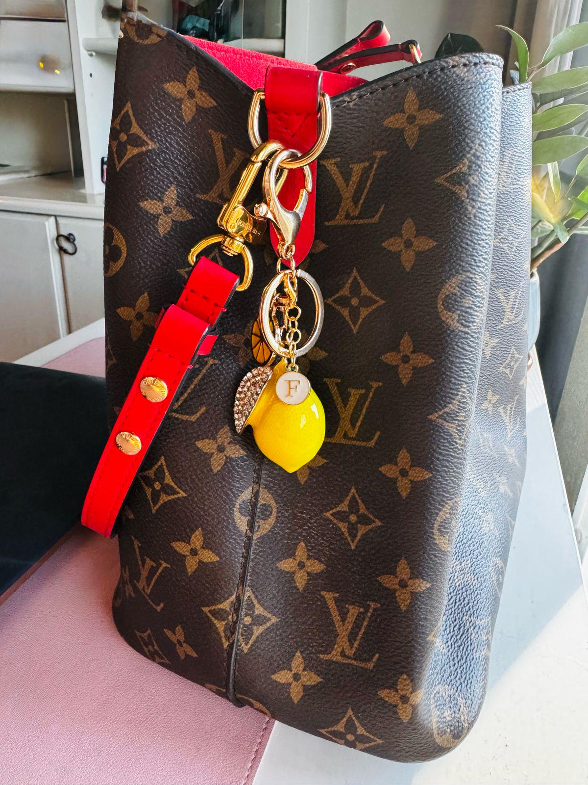 Portachiavi A Forma Di Limone Con Cristalli – Ciondolo Portachiavi In Lega Per Borsa E Zaino, Accessorio Donna E Uomo Pronto Regalo