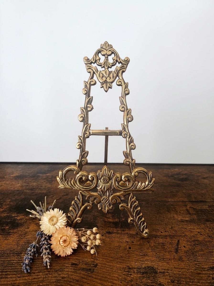 ブロカント　ブラスのフレームスタンド Brass Frame Stand - Etsy